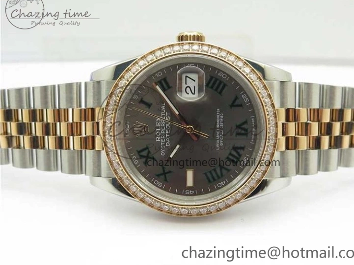 BP Bracelet Roman Dial on 36 Best Edition 1:1 DateJust SS Gray Maker RG Jubilee 126281 0418